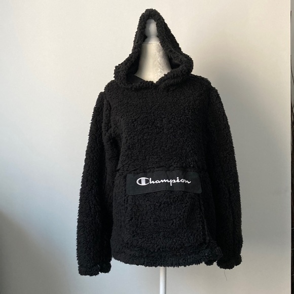 Champion Black Hooded Sherpa with Kangaroo Pouch - Picture 1 of 7